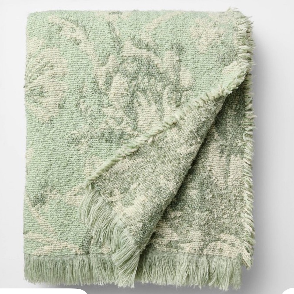 Throw Jacquard Floral Green - Threshold™ Design with Studio McGee - NWT